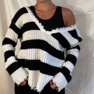 Black and white sweater